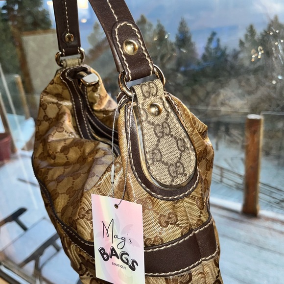 Gucci: Mixed Monogram GG Crystal Coated Hobo Shoulder Bag - Picture 7 of 17